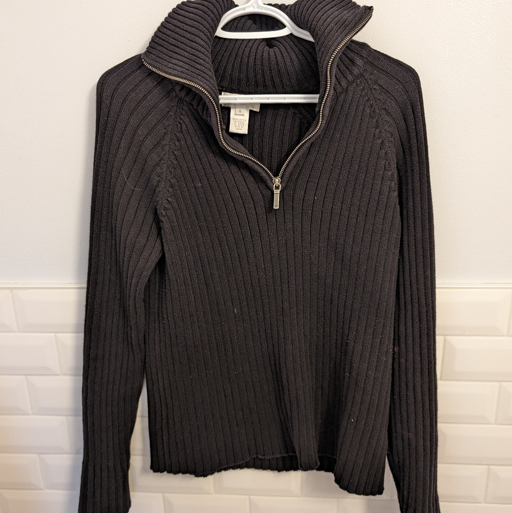 Cozy Black Quarter Half Zip - Jones New York